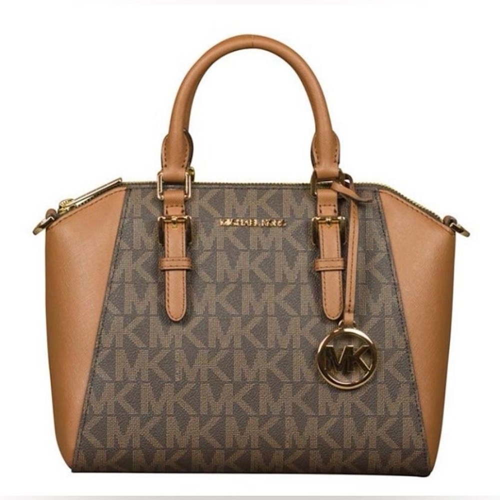 Michael Kors Ciara Medium Messenger Bag in Brown/Luggage *Style Logo Crossbody